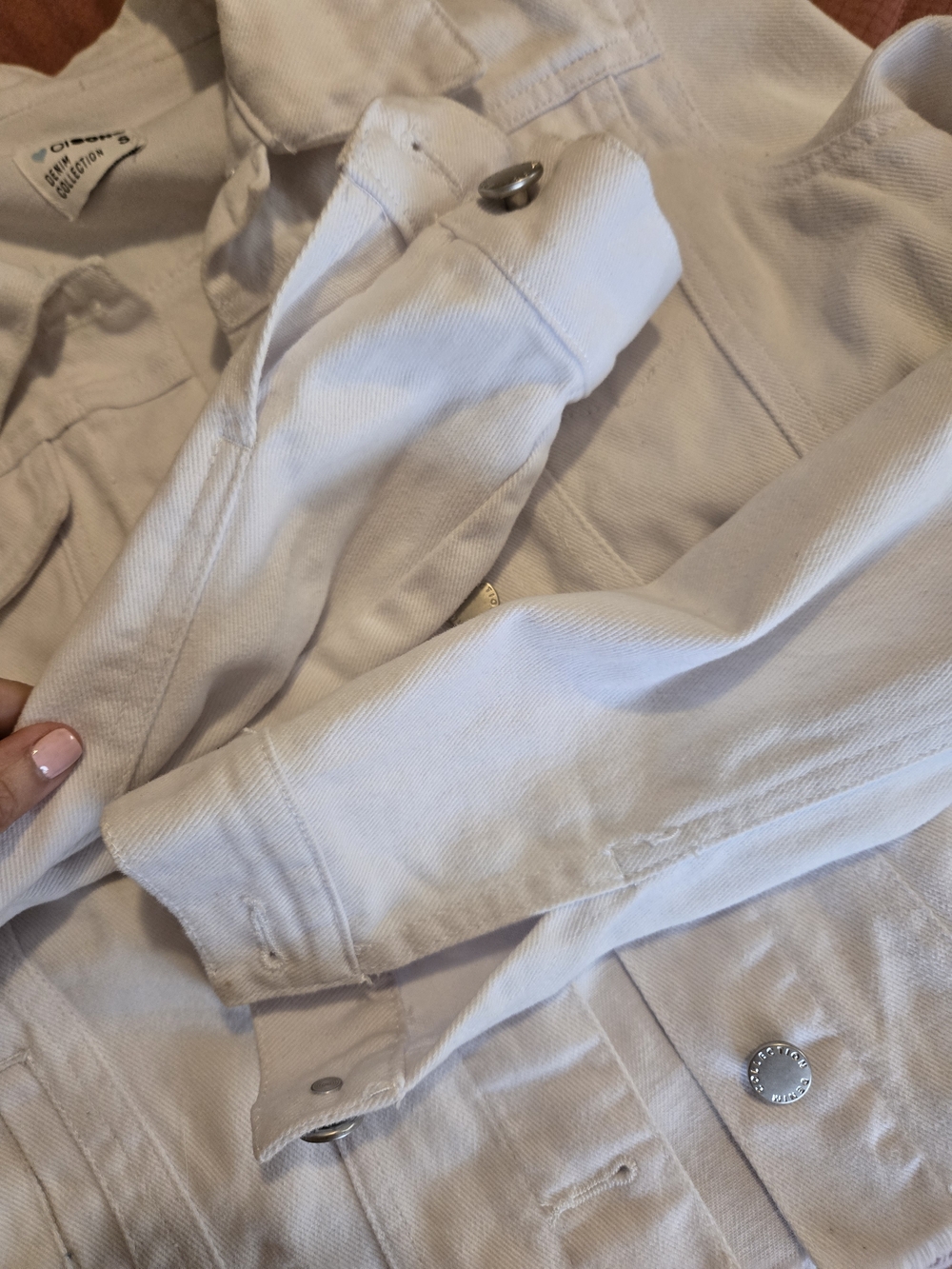 Ci Sono White Button-Front Lightweight Denim Jacket - Picture 4 of 6